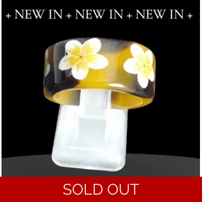 White Frangipani Flower Ring White Frangipani Flower Ring